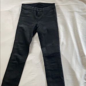 Leather coated J Brand Jeans